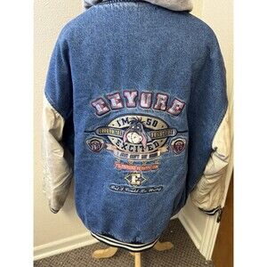 Disney Eeyore Vintage 1966 Jean Embroidered Letterman Hooded Jacket X-Large